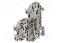 Splice terminal: rail; 0.14÷6mm2; ways: 2; terminals: 4; grey; UTTB PHOENIX CONTACT