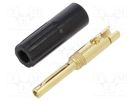 Plug; 4mm banana; 16A; 50VDC; black; non-insulated; for cable DELTRON