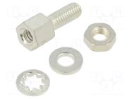 Set of screws for D-Sub; M3; brass; Spanner: 5mm AMPHENOL COMMUNICATIONS SOLUTIONS