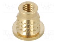 Threaded insert; brass; M2; BN 37901; L: 4.2mm; for plastic TAPPEX