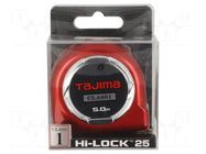 Measuring tape; L: 5m; Width: 25mm; ABS; Class: I TAJIMA