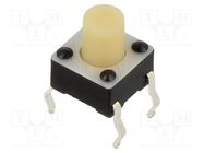 Microswitch TACT; SPST-NO; Pos: 2; 0.05A/12VDC; THT; 1.57N; 6x6x4mm E-SWITCH