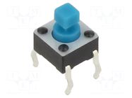 Microswitch TACT; SPST-NO; Pos: 2; 0.05A/12VDC; THT; 1.57N; 6x6x4mm E-SWITCH