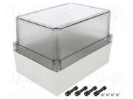 Enclosure: multipurpose; X: 180mm; Y: 255mm; Z: 175mm; MNX; grey; IK08 FIBOX