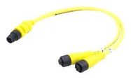 SENSOR CORD, M12 PLUG-2X RCPT, 3.3 
