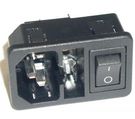 Connector IEC panel mount, with fuse and switch 6A 250V