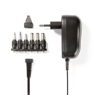Universal AC Power Adapter | 12 W | 3 - 12 V DC | 1.80 m | 2.0 A | 6 plug(s) | Black