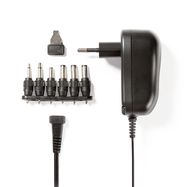 Universal AC Power Adapter | 24 W | 3 - 12 V DC | 1.80 m | 2.0 A | 6 plug(s) | Black