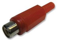 PHONO SOCKET, IN LINE, RED, PK10