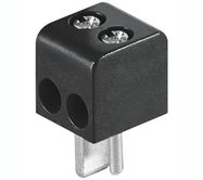 Speaker plug, 2 pins, cable mount, screw connection, black