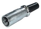 Socket, microphone male 3 pin, cable mount XLR