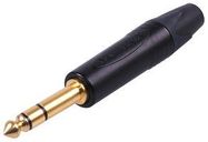 PLUG, 6.35MM, BLACK/GOLD, 3POLE