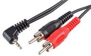 2.5MM PLUG TO 2X PHONO PLUGS -2M