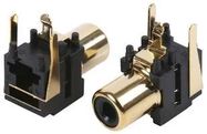 SOCKET, PHONO, PCB, GOLD/BLACK, PK2