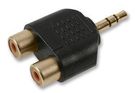 ADAPTOR, 2X PHONO TO 3.5 JACK, ST, GOLD