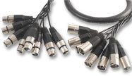 XLR LOOM, 8WAY, PLUG TO SKT, 6M