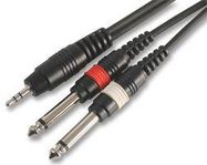 3.5MM TO 2X 6.35MM JACK PLGS, 0.3M