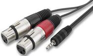 AV LEAD, 3.5MM 3P TO 2X XLR SKTS, 1M