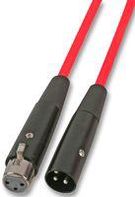 XLR LEAD, 6M, FLUORO RED