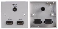 WALLPLATE,1G 2X HDMI-OPT, WHITE