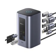 Jungčių stotelė / adapteris 1in12 USB C kištukas - 2xHDMI RJ45 SD/TF USB3 NU1 Air Spacemate BASEUS