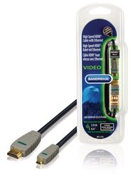 High Speed HDMI Cable with Ethernet HDMI Connector - HDMI Micro Male 2.00 m Blue