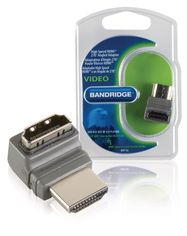 High Speed HDMI with Ethernet Adapter Angled 270° HDMI Connector - HDMI Female Grey