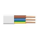 Kabelis 3x2.5mm², baltas, monolitinis, plokščias YDYp