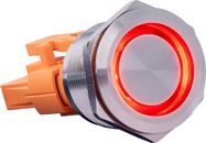 Joy-iT 15A latching steel button with red LED