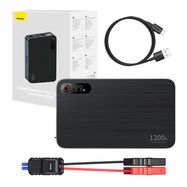 LiPo išorinis akumuliatorius (Powerbank) 12000mAh su automobillio užvedimo funkcija, startinė srovė 12V 1200A, 2 x USB A 5V/3A Super Energy Pro+BASEUS