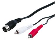 Laidas  DIN 5pin plug,RCA plug x2; 1.5m