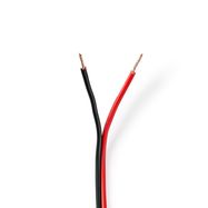 Speaker Cable | 2 x 0.75 mm² | Copper | 100.0 m | Round | PVC | Black / Red | Reel