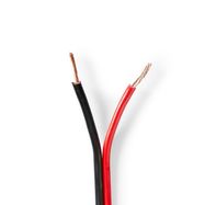 Speaker Cable | 2 x 1.50 mm² | Copper | 100.0 m | Round | PVC | Black / Red | Reel