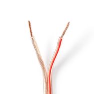 Speaker Cable | 2 x 2.50 mm² | Copper | 15.0 m | Round | PVC | Transparent | Reel