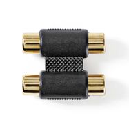 Stereo Audio Adapter | 2x RCA Female | 2x RCA Female | Gold Plated | Straight | ABS | Anthracite | 1 pcs | Box