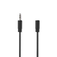 Stereo Audio Cable | 3.5 mm Male | 3.5 mm Female | Nickel Plated | 5.00 m | Round | Black | Box