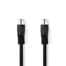 DIN Audio Cable | DIN 5-Pin Male | DIN 5-Pin Male | Nickel Plated | 1.00 m | Round | PVC | Black | Label