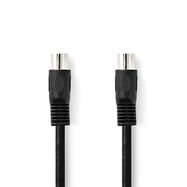 DIN Audio Cable | DIN 5-Pin Male | DIN 5-Pin Male | Nickel Plated | 1.00 m | Round | PVC | Black | Label