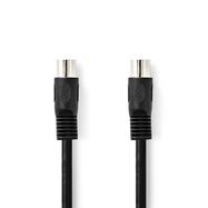 DIN Audio Cable | DIN 5-Pin Male | DIN 5-Pin Male | Nickel Plated | 1.00 m | Round | PVC | Black | Label