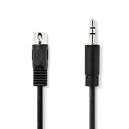 DIN Audio Cable | DIN 5-Pin Male | 3.5 mm Male | Nickel Plated | 1.00 m | Round | PVC | Black | Label