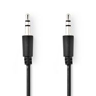 Stereo Audio Cable | 3.5 mm Male | 3.5 mm Male | Nickel Plated | 1.00 m | Round | Black | Label