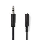 Stereo Audio Cable | 3.5 mm Male | 6.35 mm Female | Nickel Plated | 0.20 m | Round | Polybag