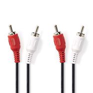 Стерео аудио кабель 2x RCA Male - 2x RCA Male 2.0 м черный