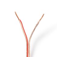 Speaker Cable | 2 x 1.50 mm² | CCA | 25.0 m | Round | PVC | Transparent | Wrap