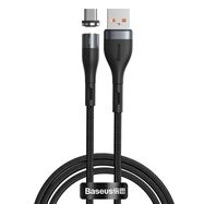 Kabelis USB2.0 A kištukas - micro USB 2.1A su magnetine jungtimi 1.0m juodas BASEUS Zinc