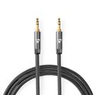 Stereo Audio Cable | 3.5 mm Male | 3.5 mm Male | Gold Plated | 1.00 m | Round | Anthracite / Gun Metal Grey | Cover Window Box