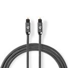 Optical Audio Cable | TosLink Male | TosLink Male | 1.00 m | Round | Cotton | Gun Metal Grey | Cover Window Box