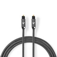 Optical Audio Cable | TosLink Male | TosLink Male | 2.00 m | Round | Cotton | Gun Metal Grey | Cover Window Box