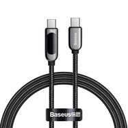 Kabelis USB C - USB C kištukai 100W (20V/5A) 1.0m su galios indikacija, juodas BASEUS