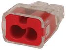 PUSH IN CONNECTORS, 2P, RED, 40PK